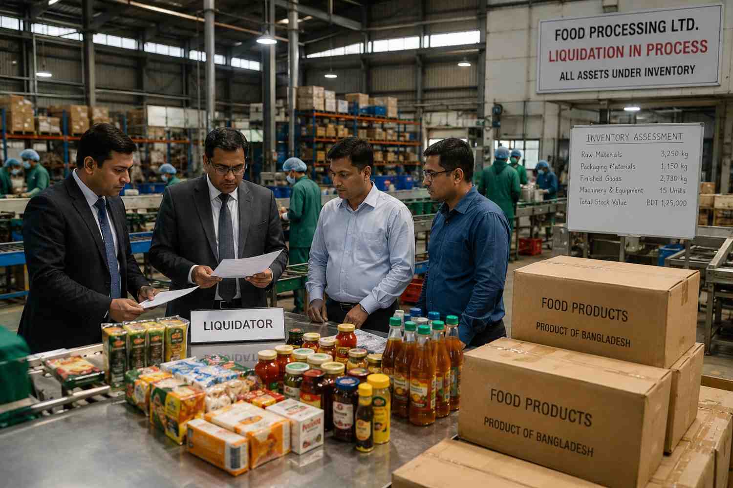 Liquidator reviewing company financial records in Bangladesh